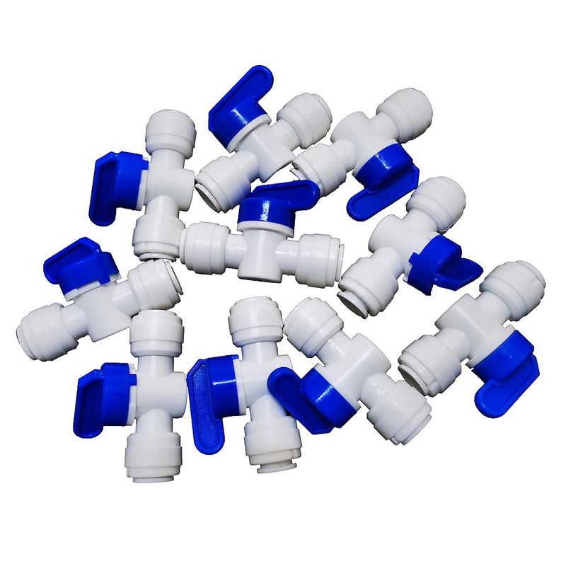Malida Equa Straight 3/8 Inch OD Tube Ball Valve Quick Connect Fitting RO Water System (10 Pack) - Image 1